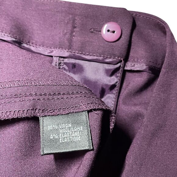 LAFAYETTE 148 Women Mensware Wool Dress Pant Size 16 Straight Leg Red Purple EUC - Picture 11 of 16